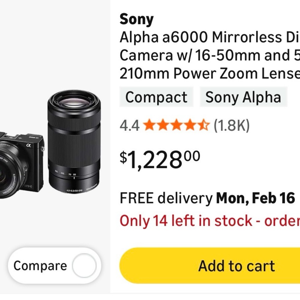 Sony A 6000 new in box ( original price 1200)